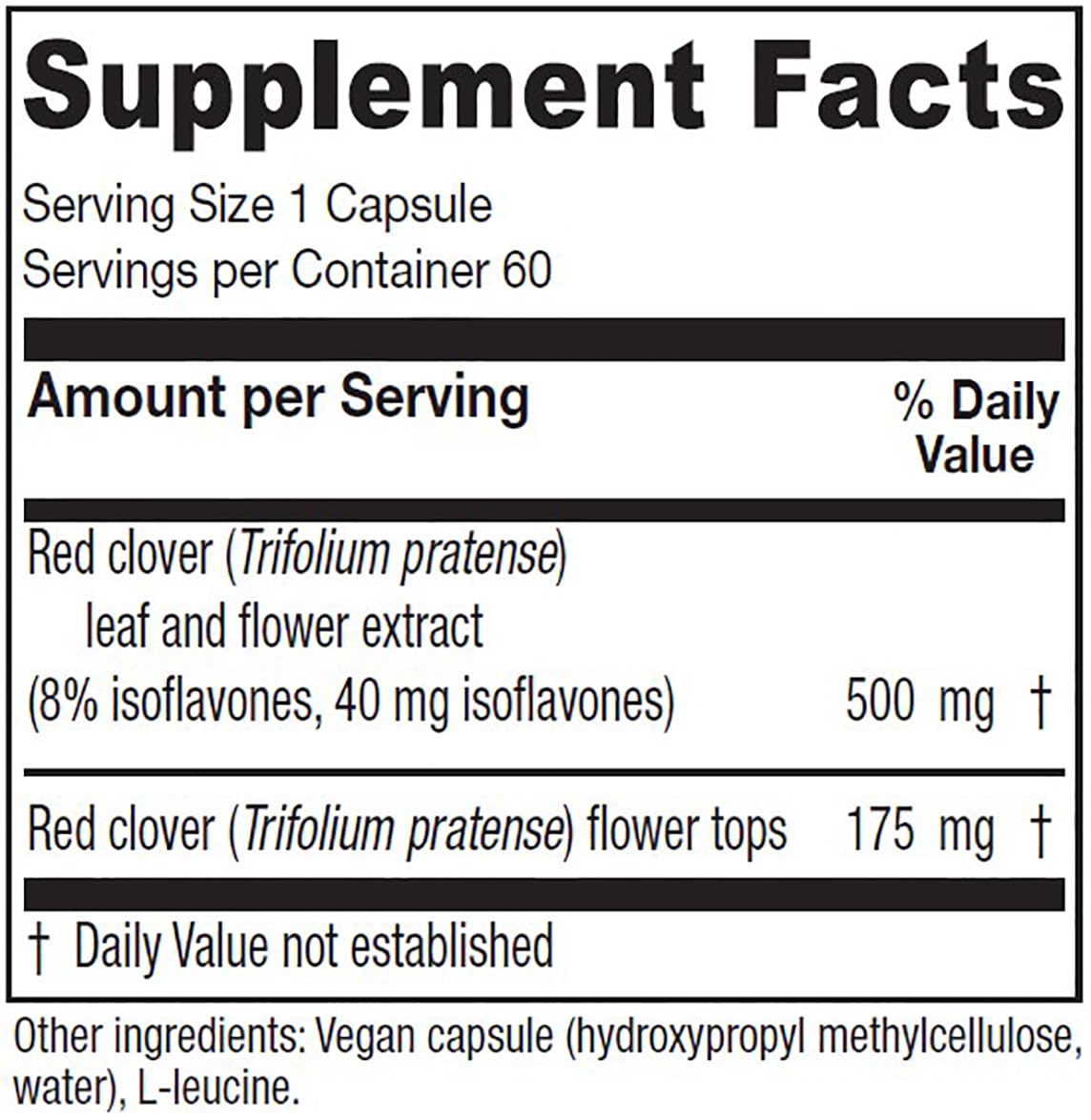 Vitanica Red Clover Blossom and Leaf Extract 500mg with 8% Isoflavones, Plus 175mg Blossoms