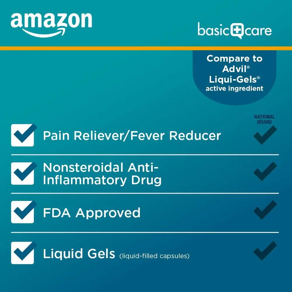 Basic Care Ibuprofen Liquid Gels, 160 Count Amazon Basic Care Au supplements