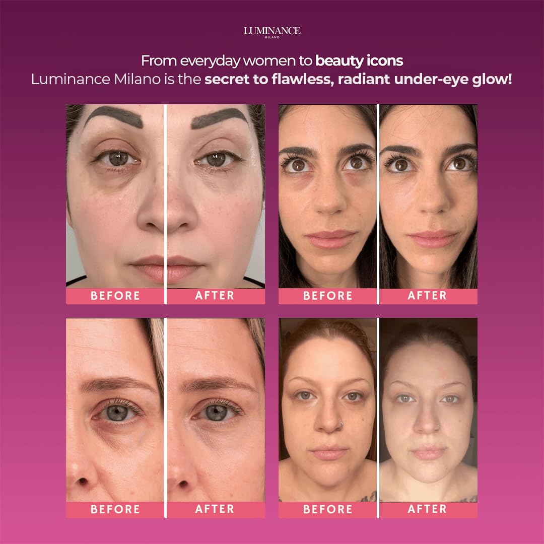 Original Luminance Milano Under Eye Brightener Pink – Lightweight Pink Under Eye Corrector for Dark Circles and Fine Lines – Vegan Concealer Brightener for Tired Eyes – Natural Radiant Finish Luminance Milano Au supplements