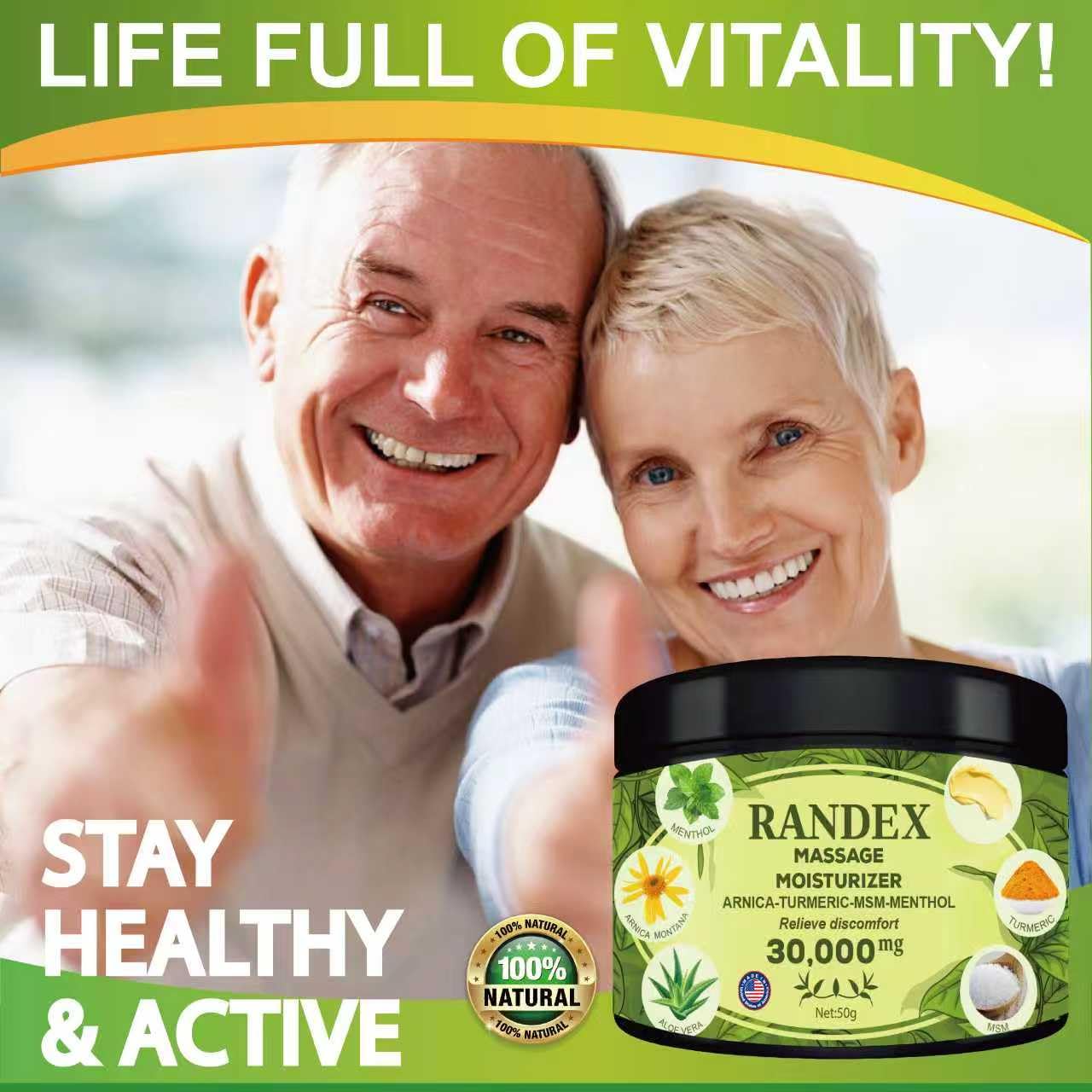 RANDEX 30000MG Organic Massage Moisturizer - Muscles,Joints,Knees, Shoulders,Body, Extra Strength- Natural RANDEX Au supplements