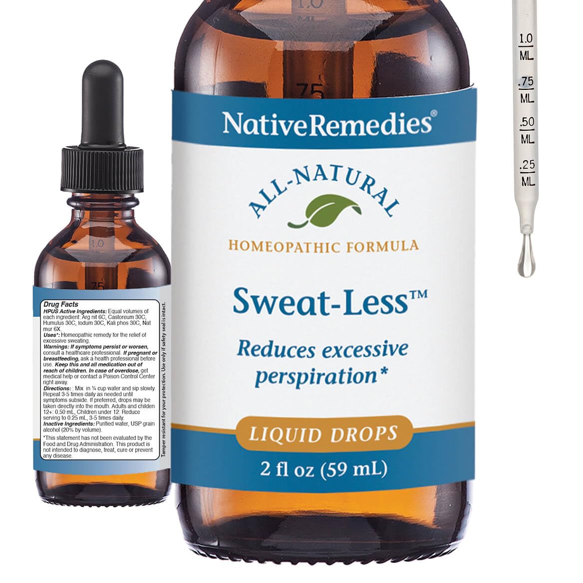 Native Remedies Sweat-Less - Natural Homeopathic Formula for Excessive Sweating, Perspiration and Clamminess - 59 mL Native Remedies Au supplements