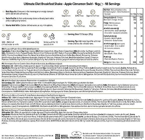 Protein Works - Ultimate Diet Breakfast Shake | Low Calorie Breakfast Shake | Low Sugar High Protein Breakfast Protein Works Au supplements