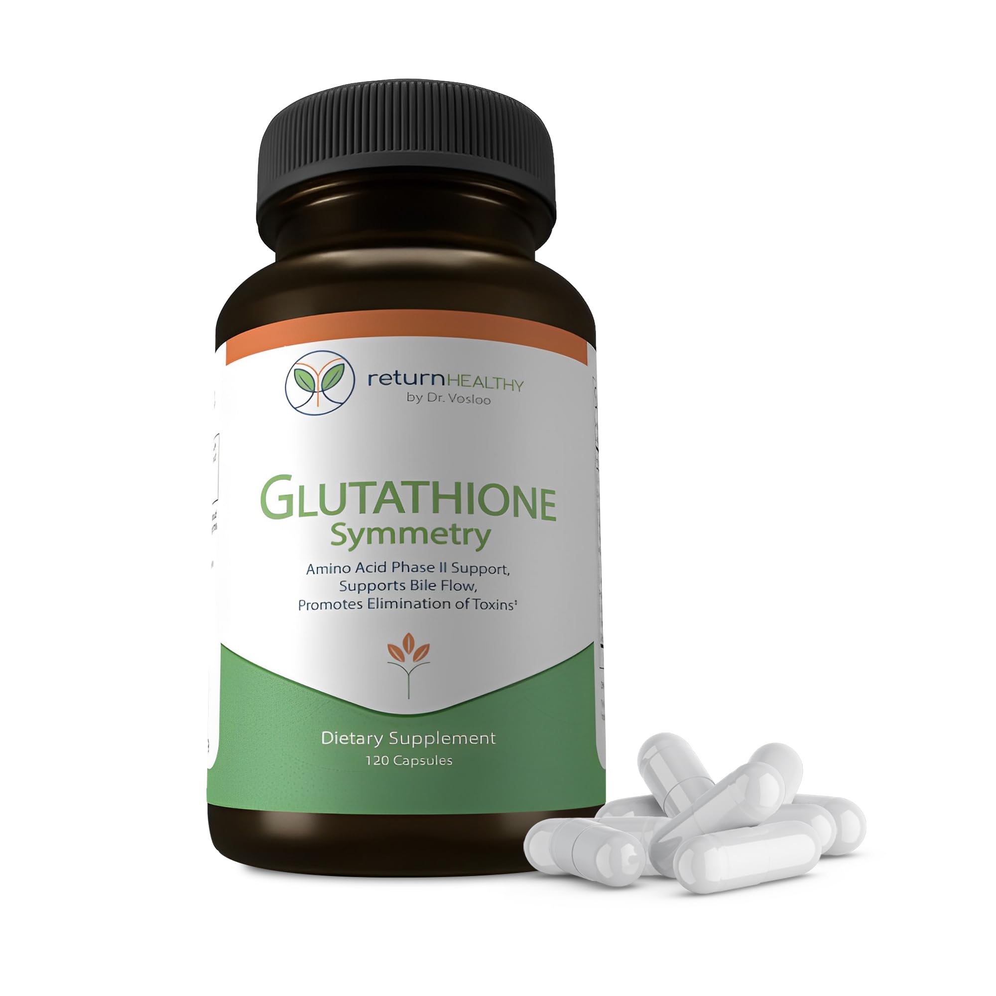 Return Healthy Glutathione Symmetry | S-Acetyl Glutathione Supplement | Antioxidants & Detoxification Supplement | Natural Cellular Support | All-Natural, Vegan, Non-GMO, 120 caps Return Healthy Au supplements