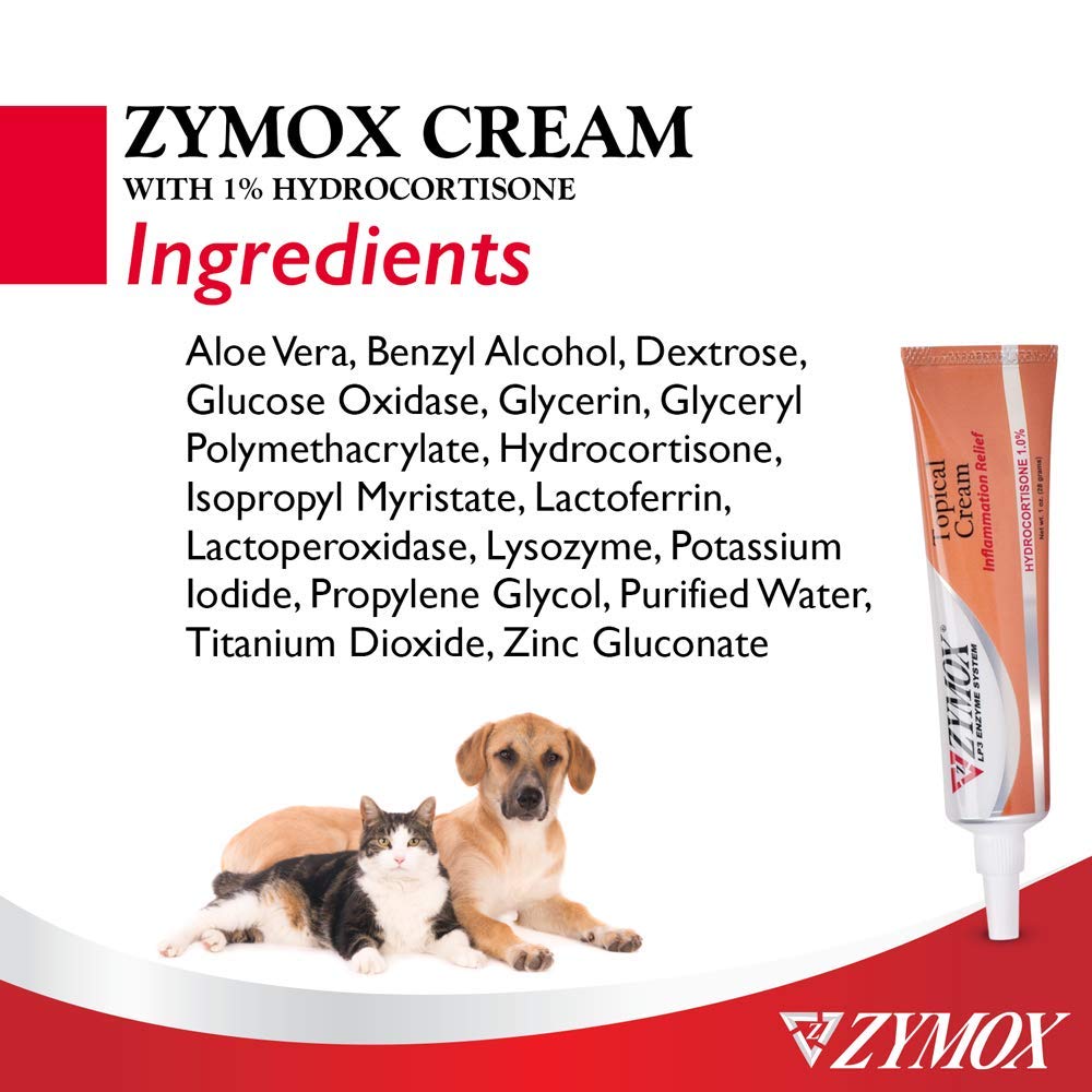 Zymox Veterinarian Strength Topical Cream with 1% Hydrocortisone for Dogs and Cats, 1oz Zymox Au supplements
