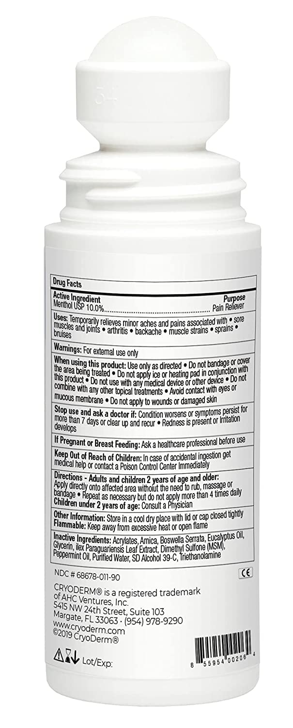 Cryoderm Pain Relieving Roll On 3 oz 2 PACK CryoDerm Au supplements