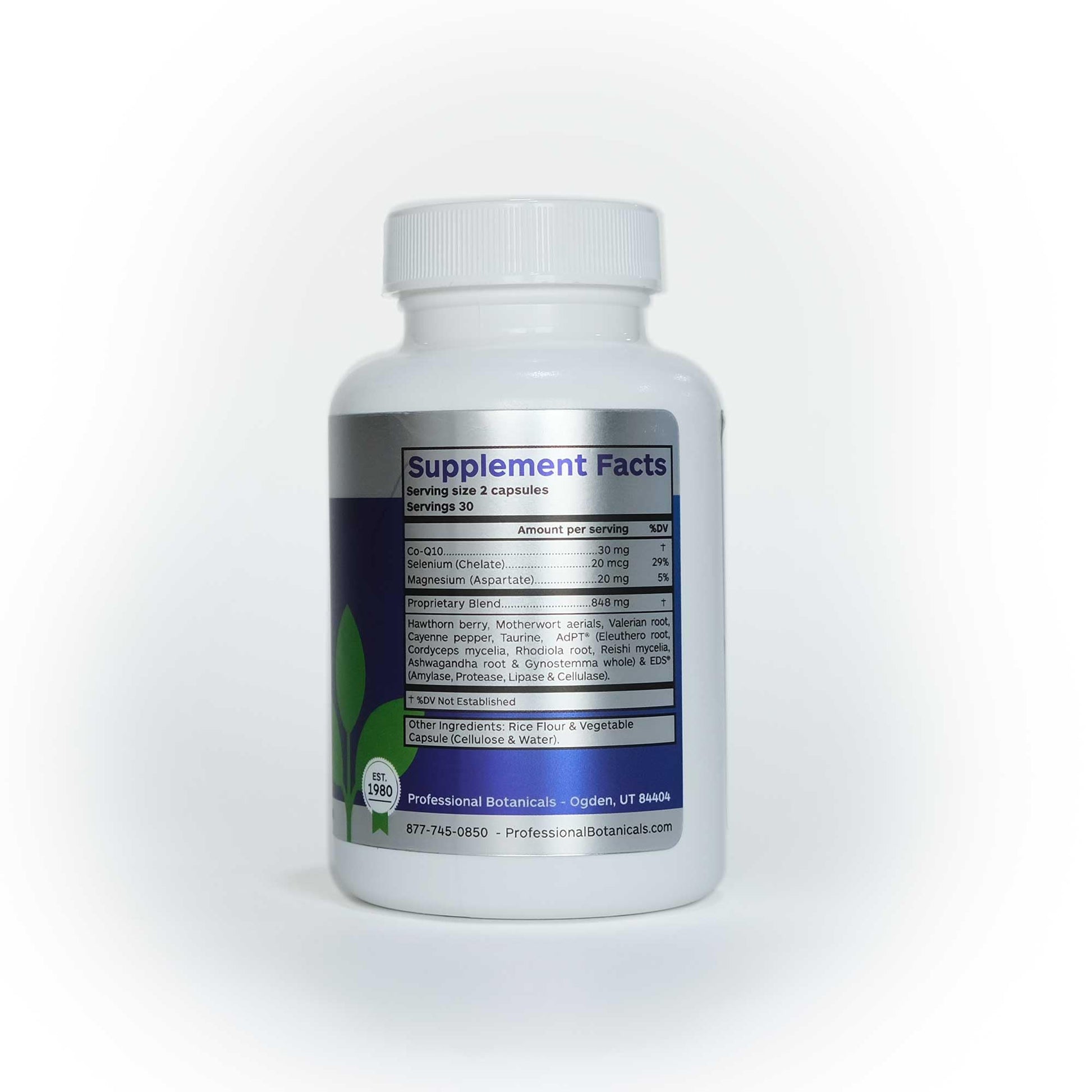 Professional Botanicals Cardio-CoQ CoQ10 - Vegan Formulated Coenzyme Q10 with Hawthorne Berry Valerian Root and Cayenne Pepper - 60 vegetarian capsules Professional Botanicals Au supplements