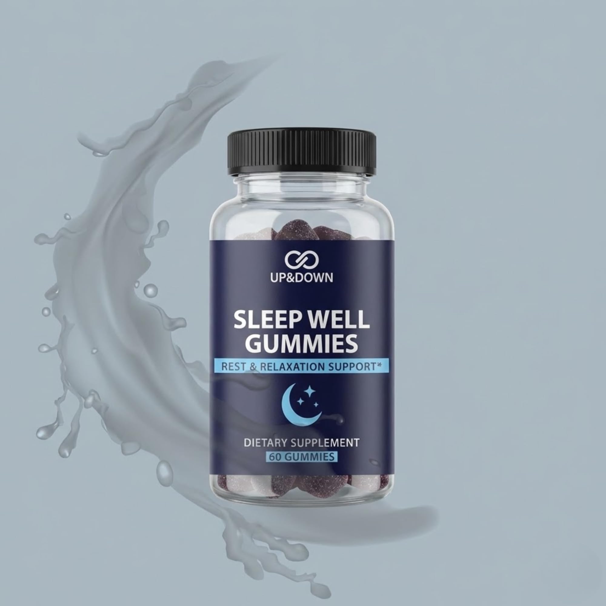 Up&Down Supplements Sleep Well Gummies | Deeper Sleep, Relaxation, Rest & Recovery Support | Melatonin, Vitamin B6 & Passionflower | Made in USA | Vegan, Non-GMO, Gluten Free | 60 Sleep Gummies Up&Down Supplements Au supplements