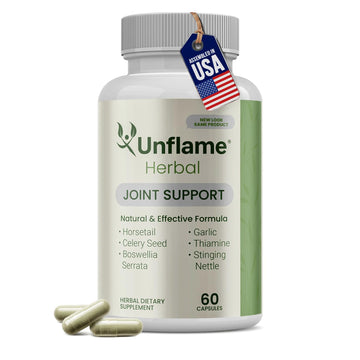 Unflame Herbal Supplement – Botanical Support for Joints, Back, and Muscles – 60 Capsules – Natural Herbal Blend – Dietary Supplement Unflame Au supplements