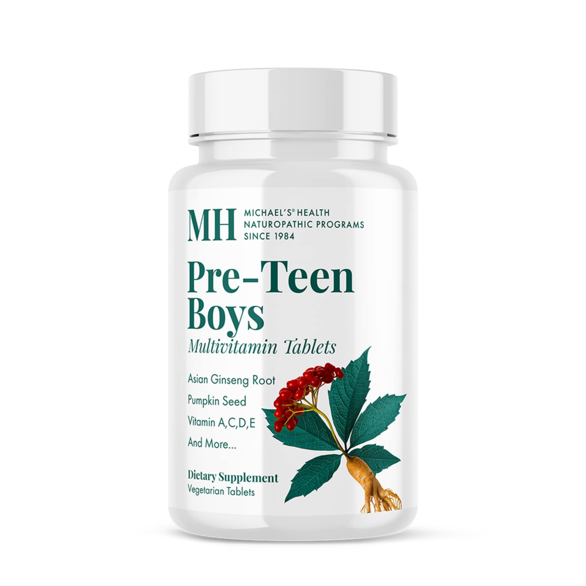 Michael's Health Naturopathic Programs Pre-Teen Boys Daily Multivitamin - 60 Vegetarian Tablets - With Male Herbal Blend - Kosher - 60 Servings MICHAEL'S Au supplements