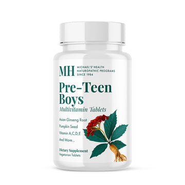 Michael's Health Naturopathic Programs Pre-Teen Boys Daily Multivitamin - 60 Vegetarian Tablets - With Male Herbal Blend - Kosher - 60 Servings MICHAEL'S Au supplements