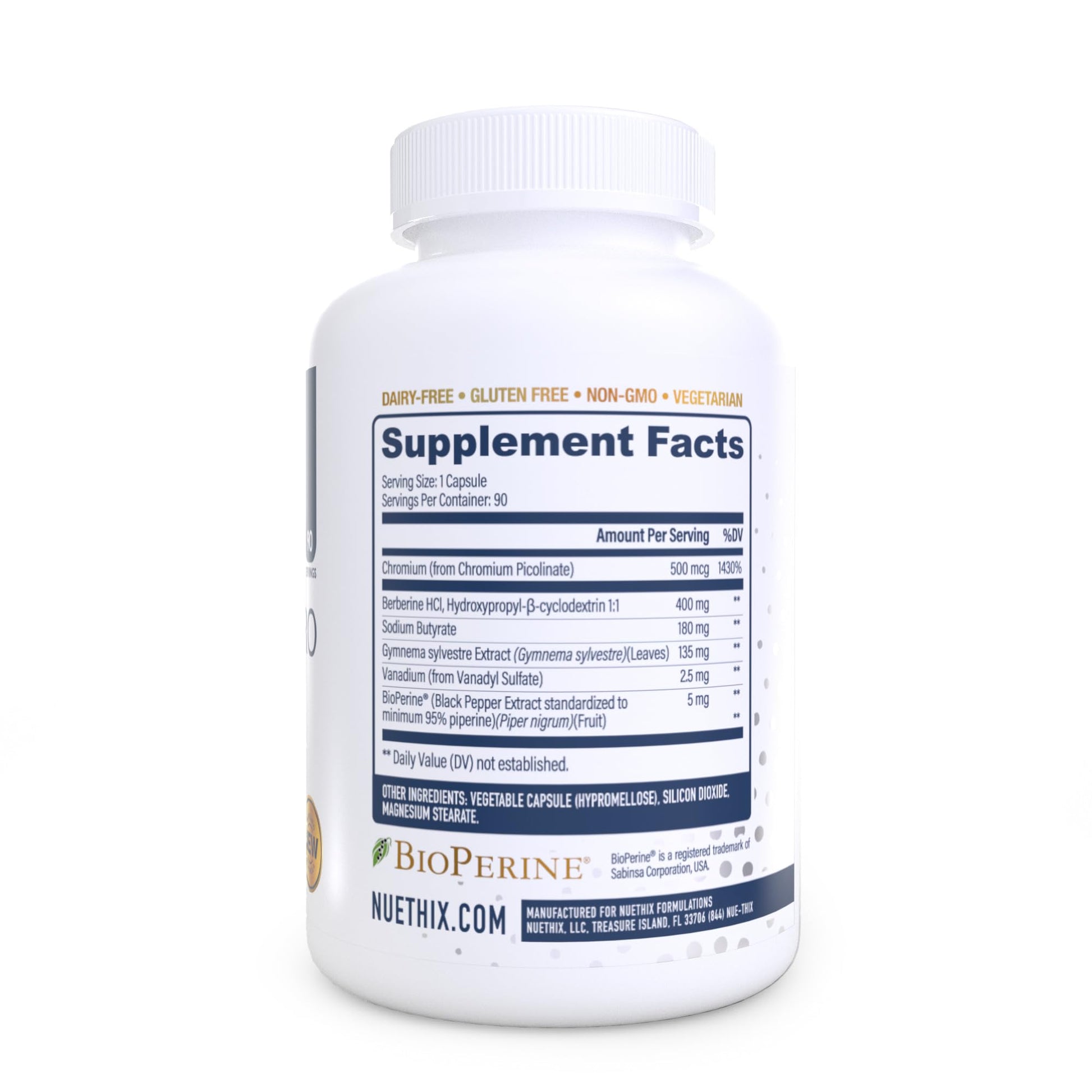 NuEthix Formulations GDA-MAX PRO, Double Berbine HCL Supplement, Supports Glucose Metabolism, Weight Management, Immune Support, Heart Health - Non GMO, Gluten Free, Dairy Free, 90 Count NuEthix Formulations Au supplements
