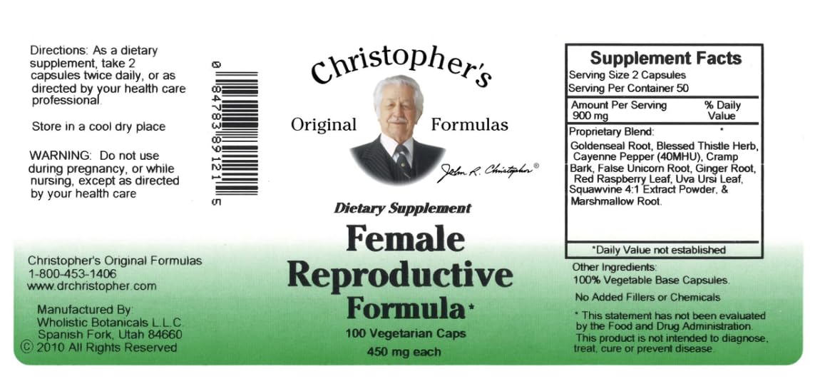 Dr. Christopher’s Female Health Bundle | Female Reproductive, Hormonal Changease & Wheat Germ Oil | 3-Bottle Herbal Support Pack | 100 Veg Capsules Each | USDA Organic Dietary Supplements Generic Au supplements
