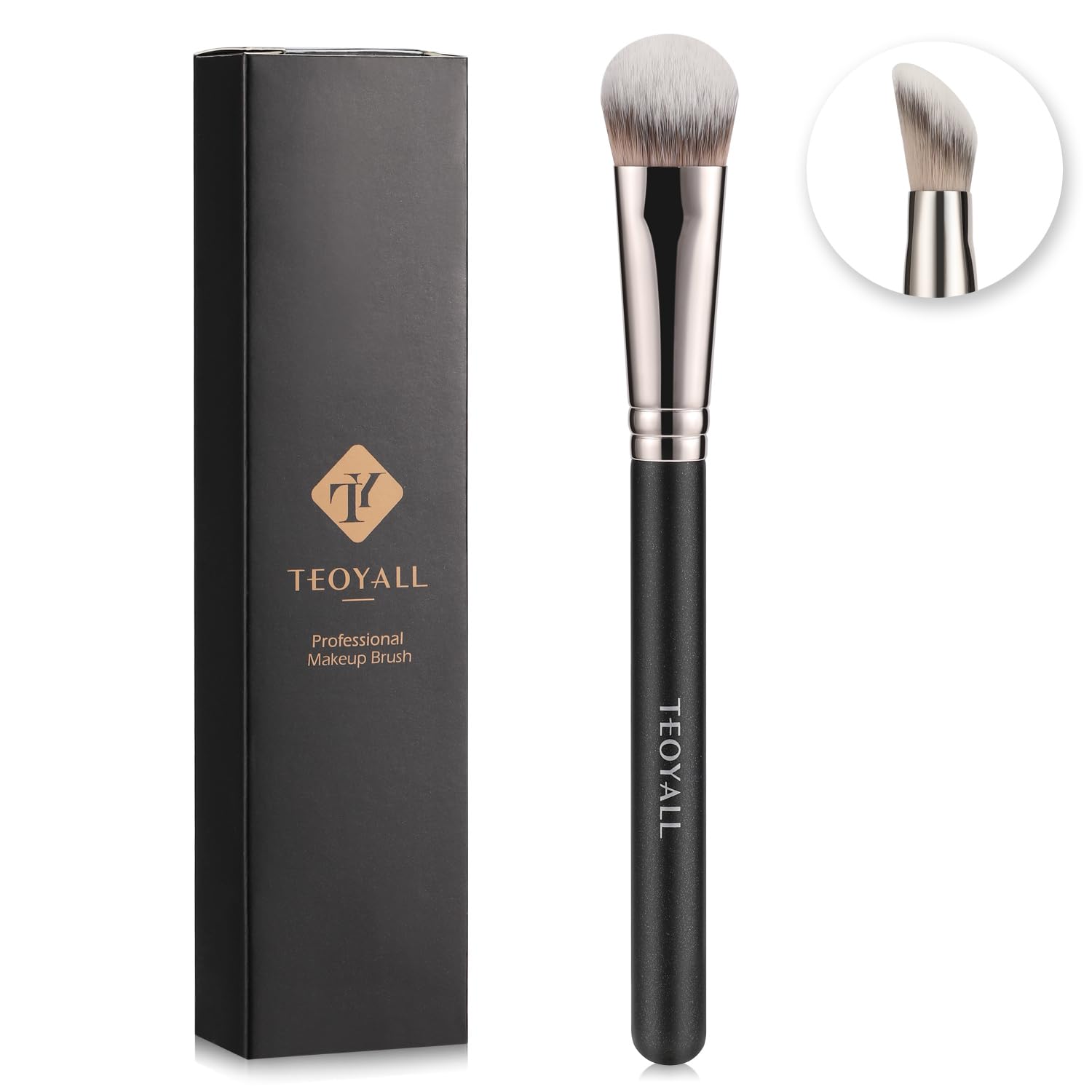 TEOYALL Angled Concealer Brush, Synthetic Contour Brush for Blending Setting Buffing with Liquid, Cream and Powder Cosmetic (Angled Brush) TEOYALL Au supplements