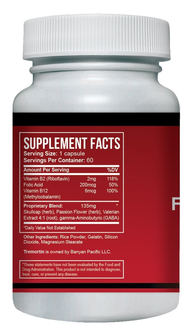 Tremortin – Natural Essential Tremor Herbal Supplement - Offers Relief for Shaky Hands, Arm, Leg and Voice Tremors (60 Capsules) Tremortin Au supplements