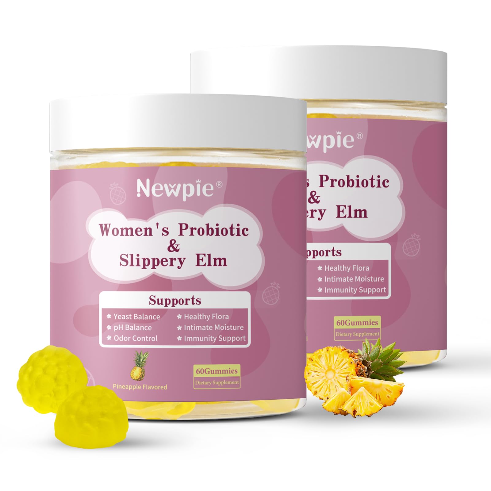 Blltzzz Her Juicy Women's Probiotic Gummies | Pineapple Flavor | Contains Slippery Elm and Probiotic Blend to Support Women's Intimate pH Balance, Gut Wellness and Overall Well-Being | 60 Gummies (2) Blltzzz Au supplements