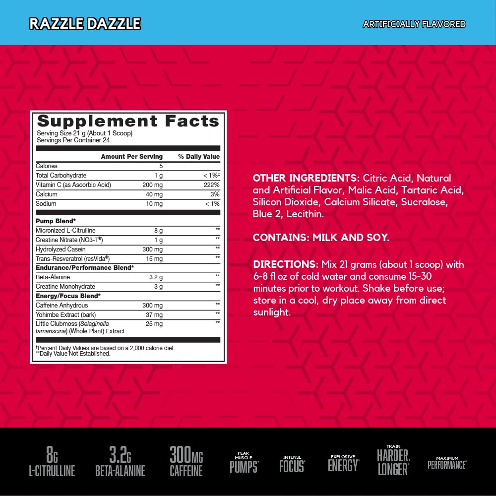 BSN N.O.-XPLODE Vaso Pre Workout Powder with 8g of L-Citrulline and 3.2g Beta-Alanine BSN Au supplements