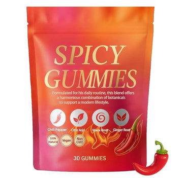 Spicy Gummy, Hot Peach Gummies – Natural Chili Flavor, Promote Calmness and Intimacy Wellness, 30 Gummies Voererh Au supplements