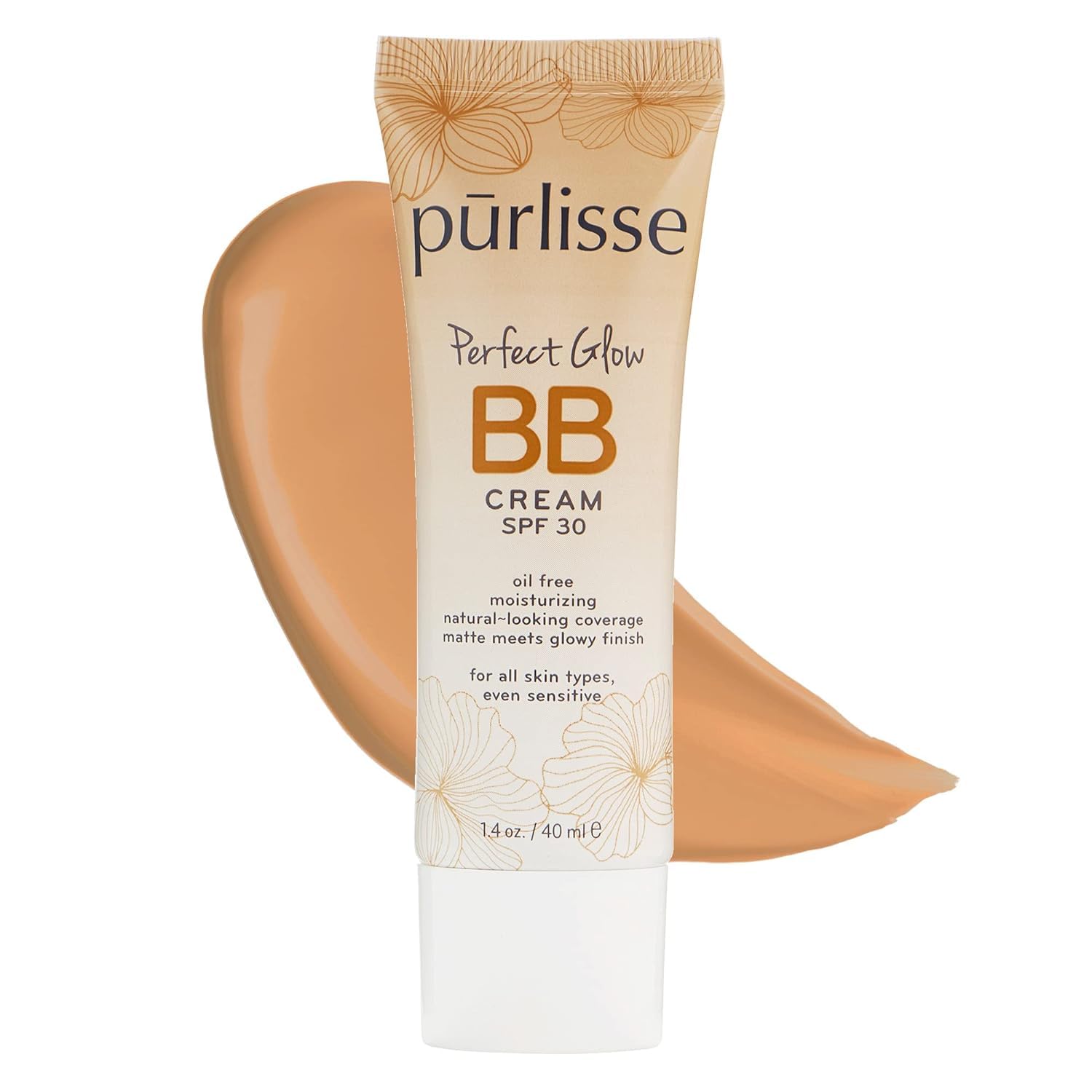 pūrlisse Perfect Glow BB Cream with SPF 30 - Matte Meets Dewy Finish - Enriched with Goji & Hawthorn Berry to Help Improve Skin Texture & Radiance - Medium Golden (1.4 oz) pūrlisse Au supplements