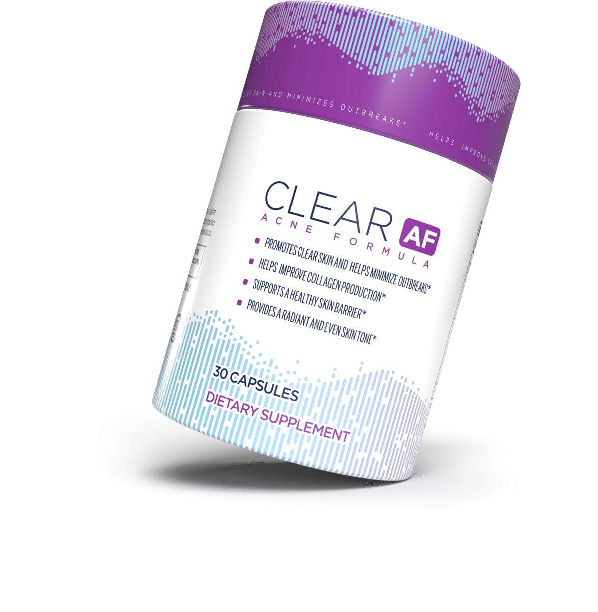 Clear AF Clear Skin Supplement | Skin Barrier Hydration & Clear Complexion Support with Vegan Ceramides, Zinc, Vitamin D3, B6, Riboflavin & Thiamine | Vegan Capsules | 30-Day Supply Clear AF Au supplements