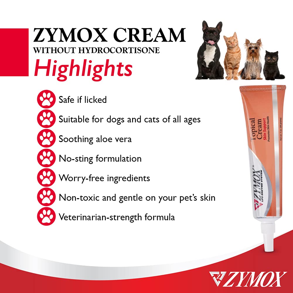 Pet King Brands ZYMOX Veterinarian Strength Topical Cream for Dogs and Cats, 1oz Pet King Brands Au supplements