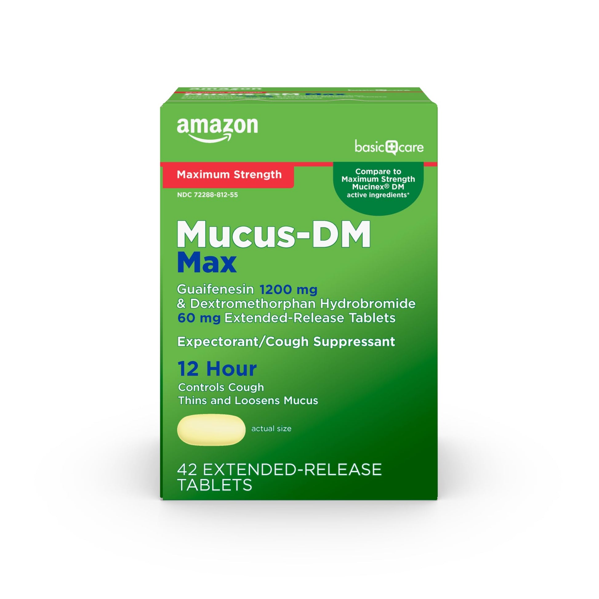 Amazon Basic Care Maximum Strength Mucus DM, Expectorant and Cough Suppressant Extended-Release Tablets, 42 Count Amazon Basic Care Au supplements
