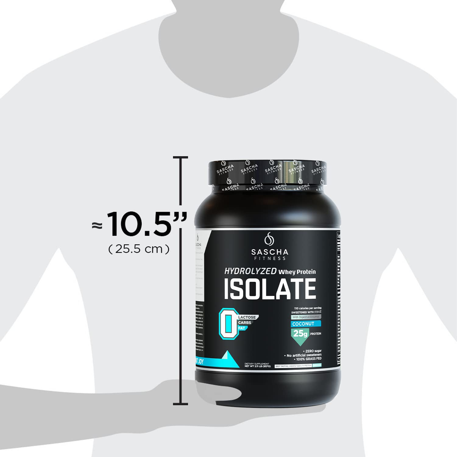 SASCHA FITNESS Hydrolyzed Whey Protein Isolate,100% Grass-Fed (2 Pounds, Coconut) SASCHA FITNESS Au supplements