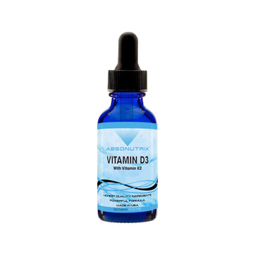 Absonutrix Vitamin D3 K2 Drops, 390mg, 4 Oz Liquid, 302 Servings, Made in USA, Quick Absorption, Quality Potent Ingredients, Non-GMO, GMP Certified, Cruelty-Free Products, Bone Strength Supplements Absonutrix Au supplements