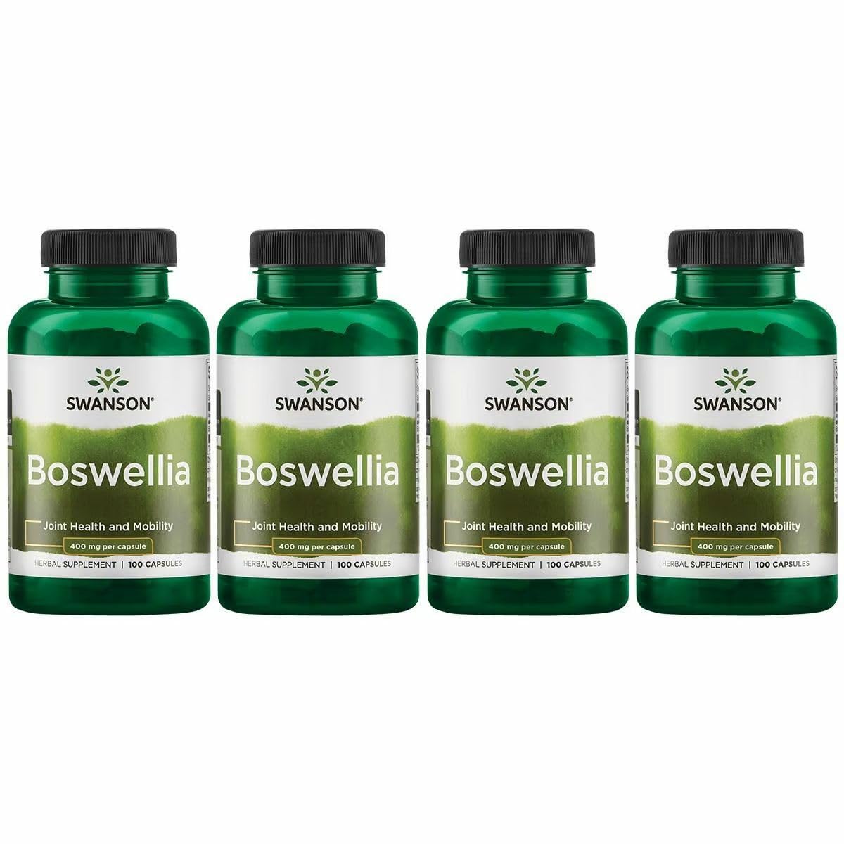 Swanson Boswellia - Herbal Supplement Promoting Joint Support - Ayurvedic Herb for Joint Flexibility & Mobility Support - Made with Boswellia Serrata Resin - (100 Capsules) (4 Pack) Swanson Au supplements