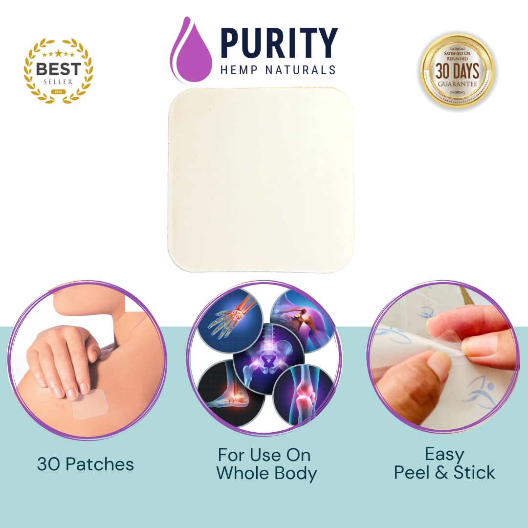 Purity Hemp Naturals Body Discomfort Patch 240 mg - 30 ct (8 mg ea.) Lasts 24 Hours. Sweat & Water Resistant. Convenient & Discreet. For Use On Any Part Of The Body. Plant-Based Extended-Release Patch Purity Hemp Naturals Au supplements