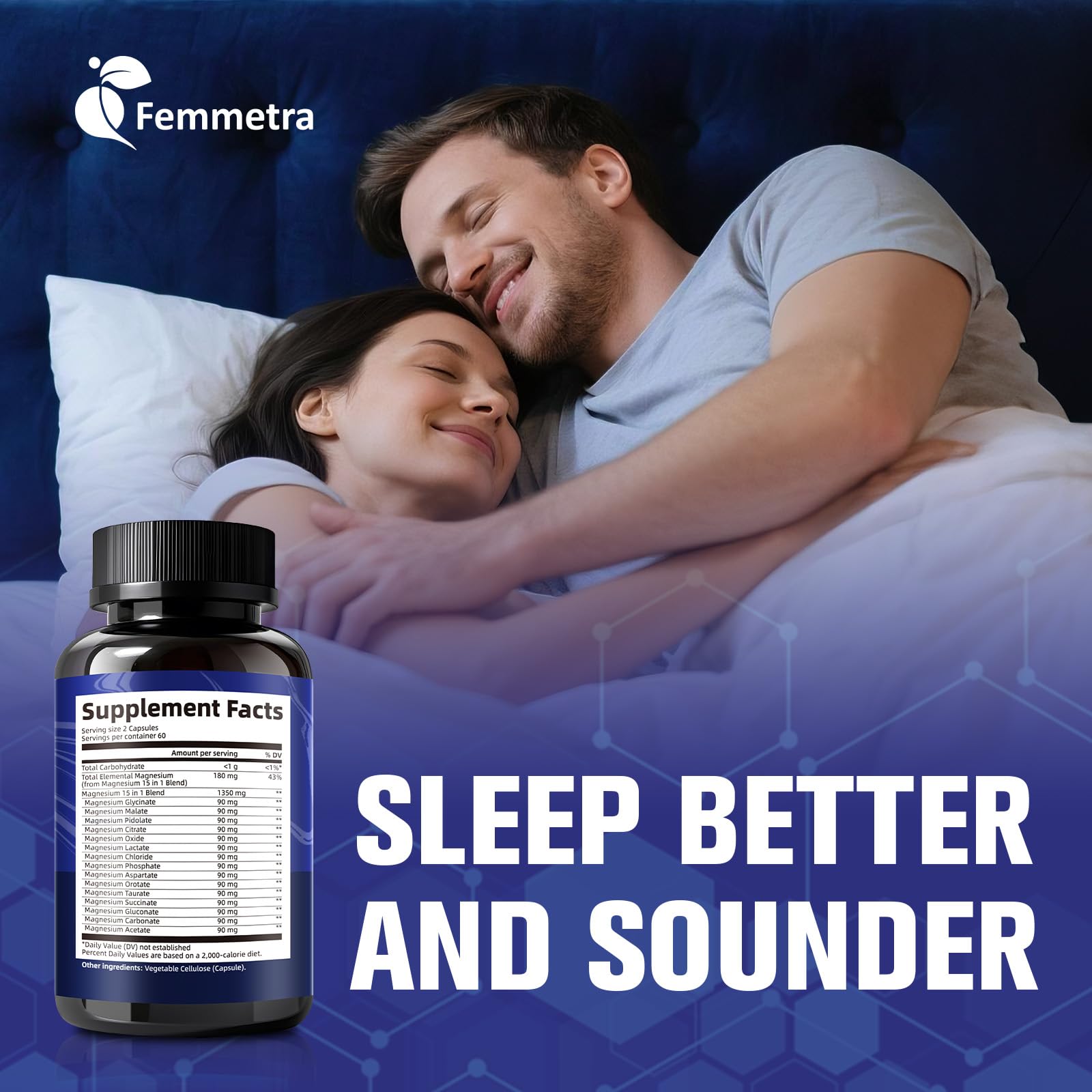 Magnesium Complex for Women Men 1350mg 15 in 1 Pure Magnesium Supplement, with High Absorption Chelated Magnesium Glycinate Citrate Malate & More for Muscle, Heart, Sleep & Bone Support, Vegan 60 Days Femmetra Au supplements
