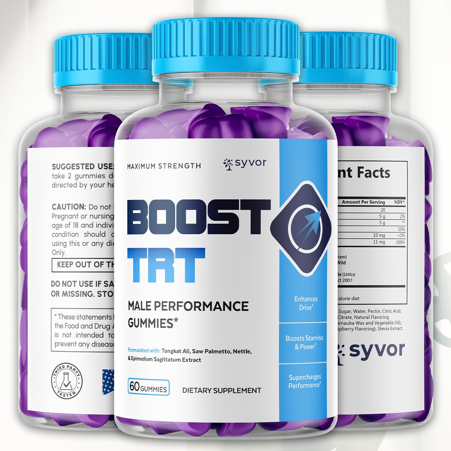 (3 Pack) Boost TRT Gummies for Men, Official Boost TRT Male Performance Gummys with Natural Ingredients, Advanced BoostTRT Men's Gummy Supplement with Maximum Strength Premium Vitamins (180 Gummies) Syvor Au supplements