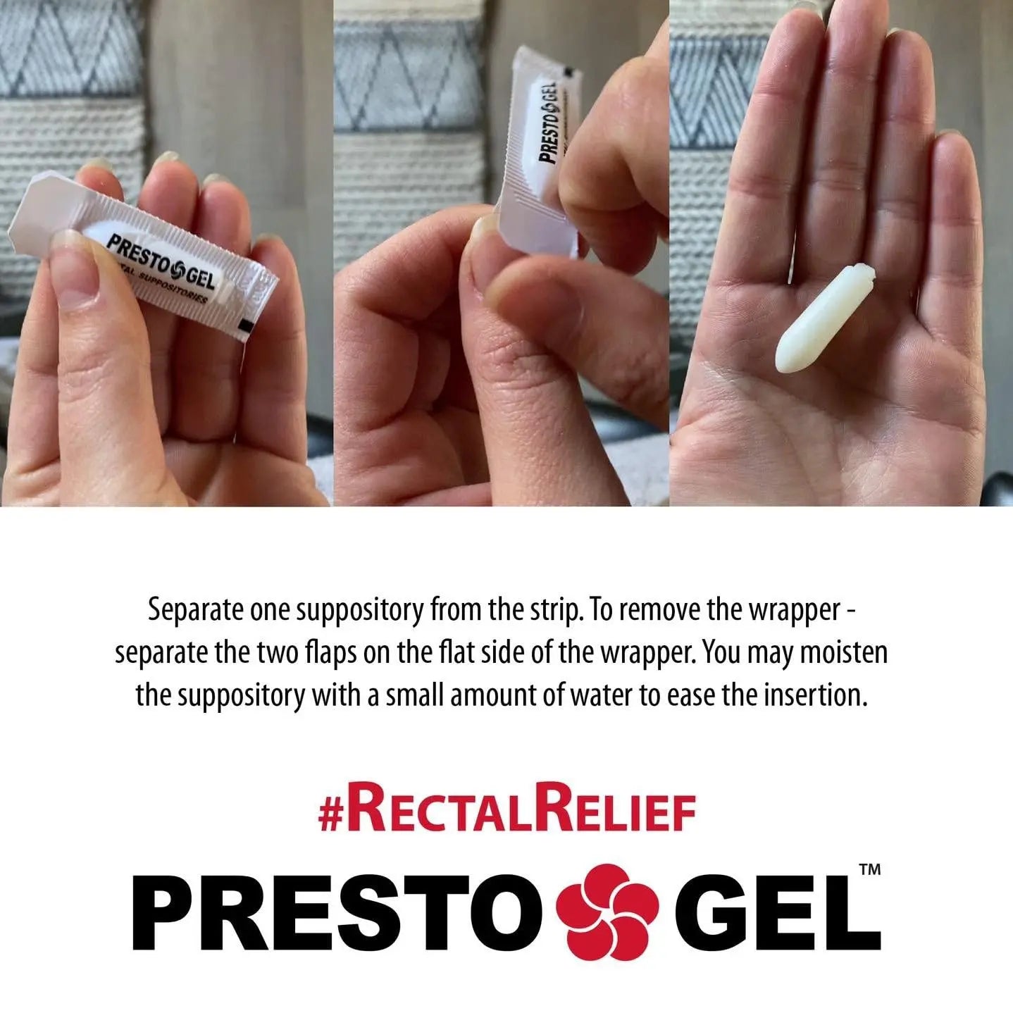 Presto Gel - Natural Hemorrhoid Rectal Suppositories - Rapid Hemorrhoid Treatment and Relief from Itching, Swelling, Burning and Discomfort - Pack of 12 DAN Pharm Au supplements