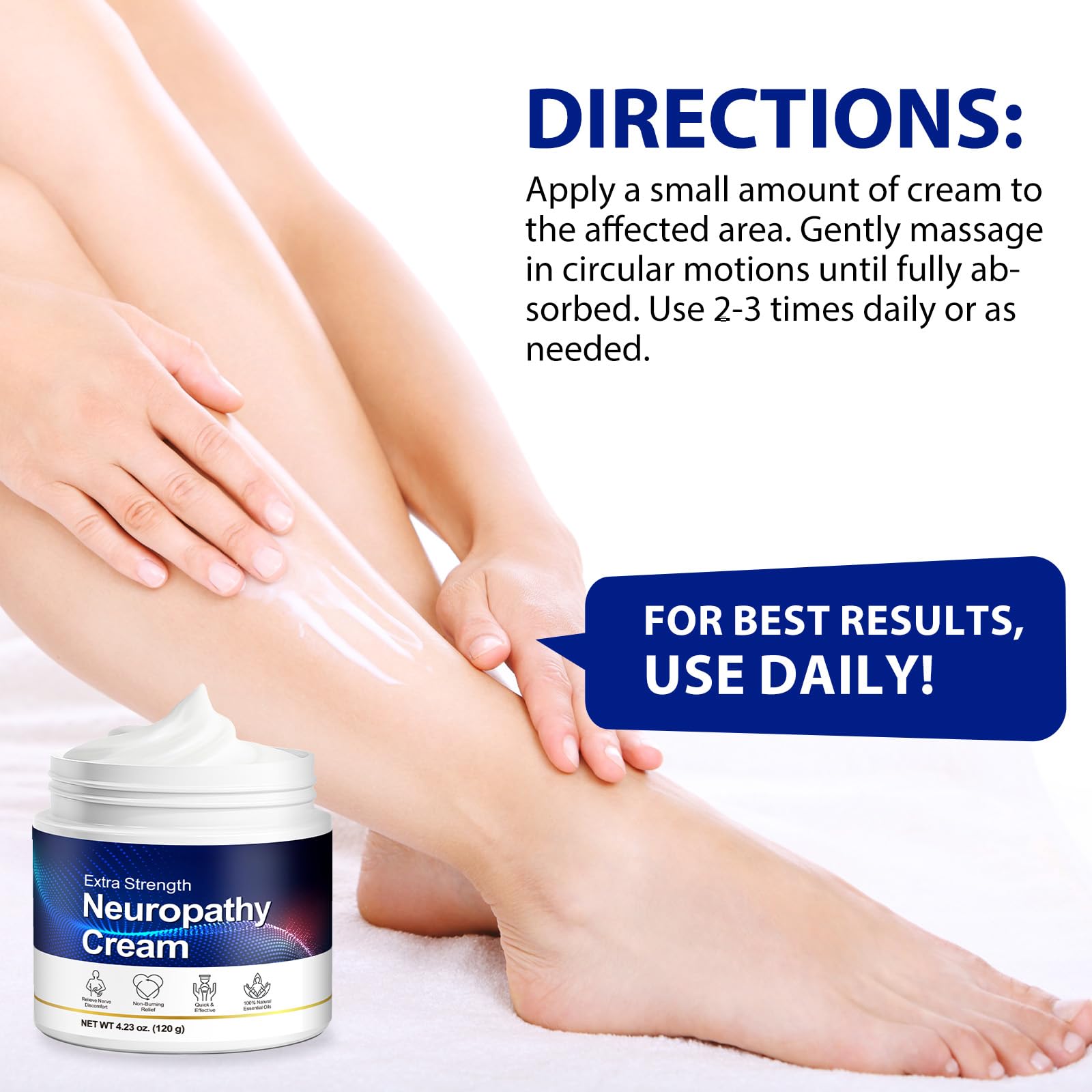 Neuropathy Cream for Feet, Legs & Hands – Lightweight, Plant-Based Formula with Cooling Comfort, 120g CFXYHNOX Au supplements