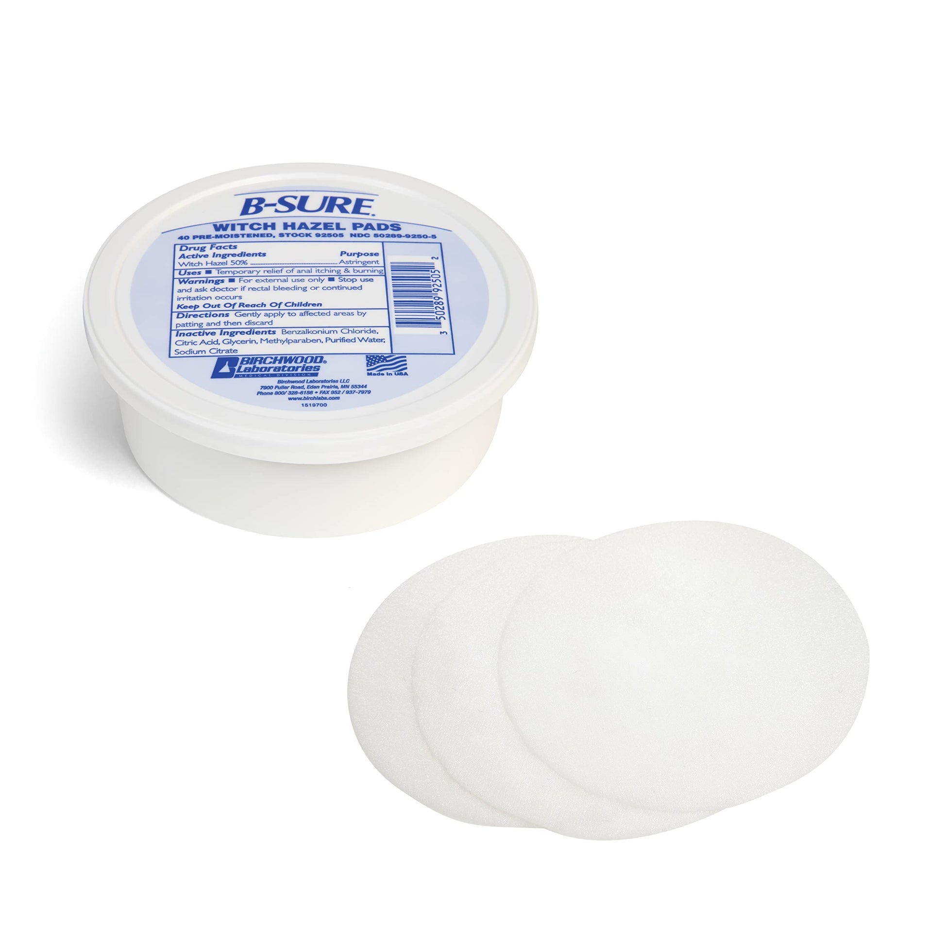 B-Sure Pre-Moistened Witch Hazel Pads, 40 Count B-Sure Au supplements