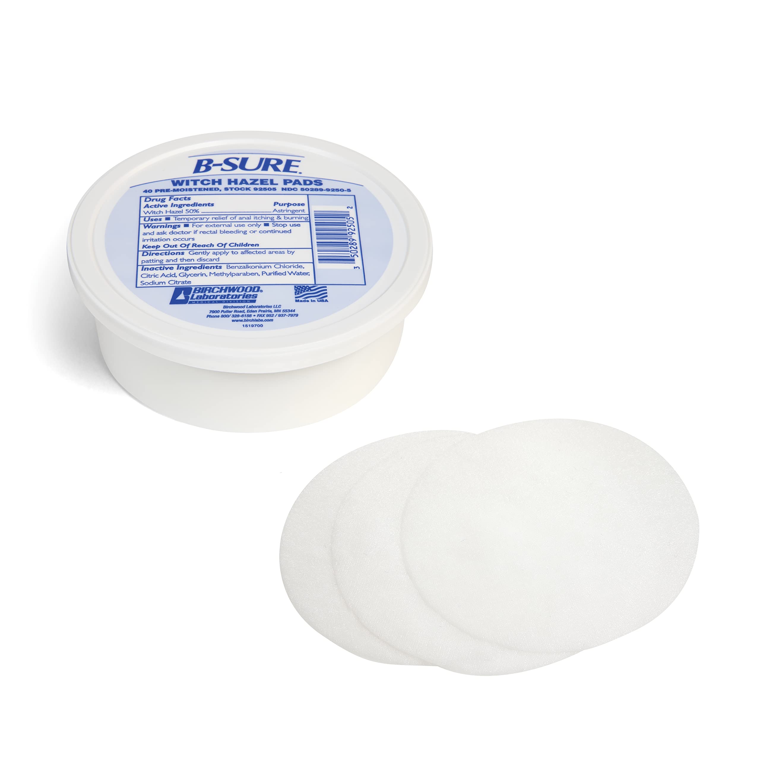 B-Sure Pre-Moistened Witch Hazel Pads, 40 Count B-Sure Au supplements
