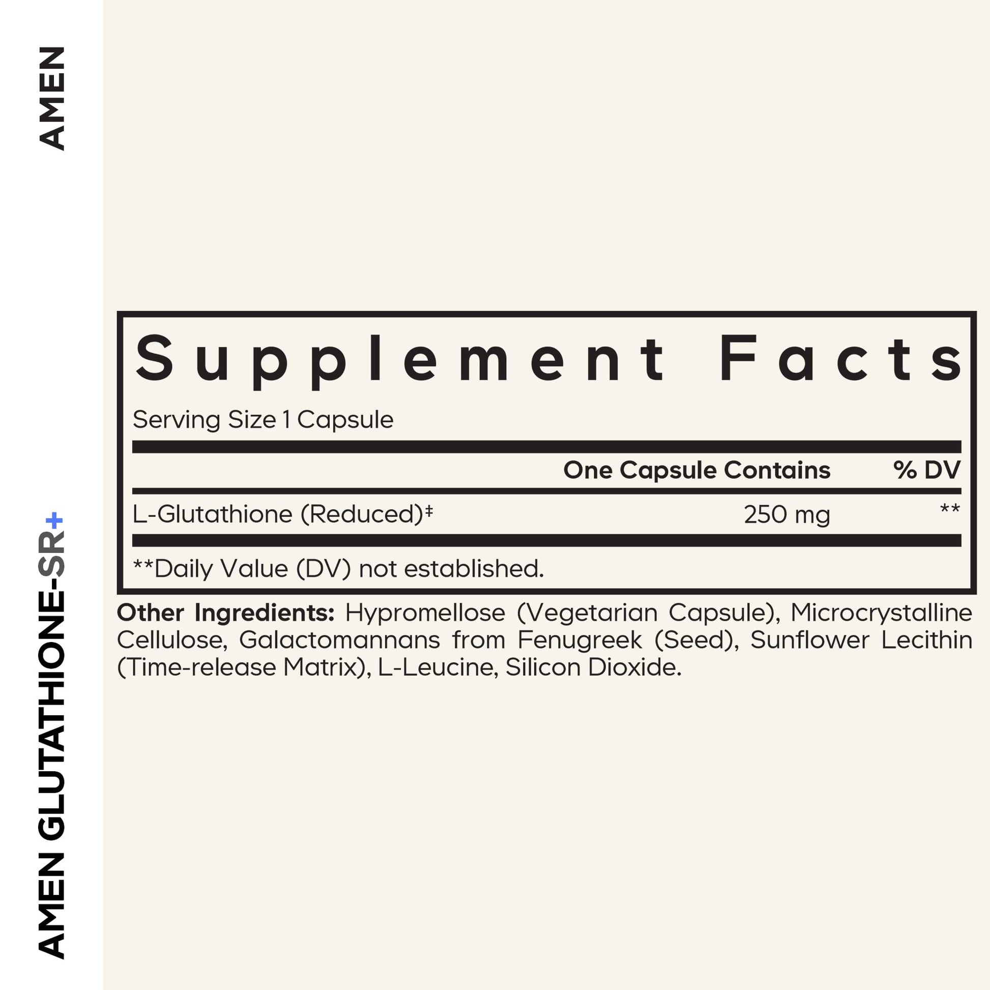 Amen Glutathione-SR+ Advanced Sustained-Release Supplement - 2-Month Supply - Reduced L-Glutathione - Galactomannans Fenugreek Seed - Time-Reduced Matrix - Non-GMO - 60 Capsules Amen Au supplements