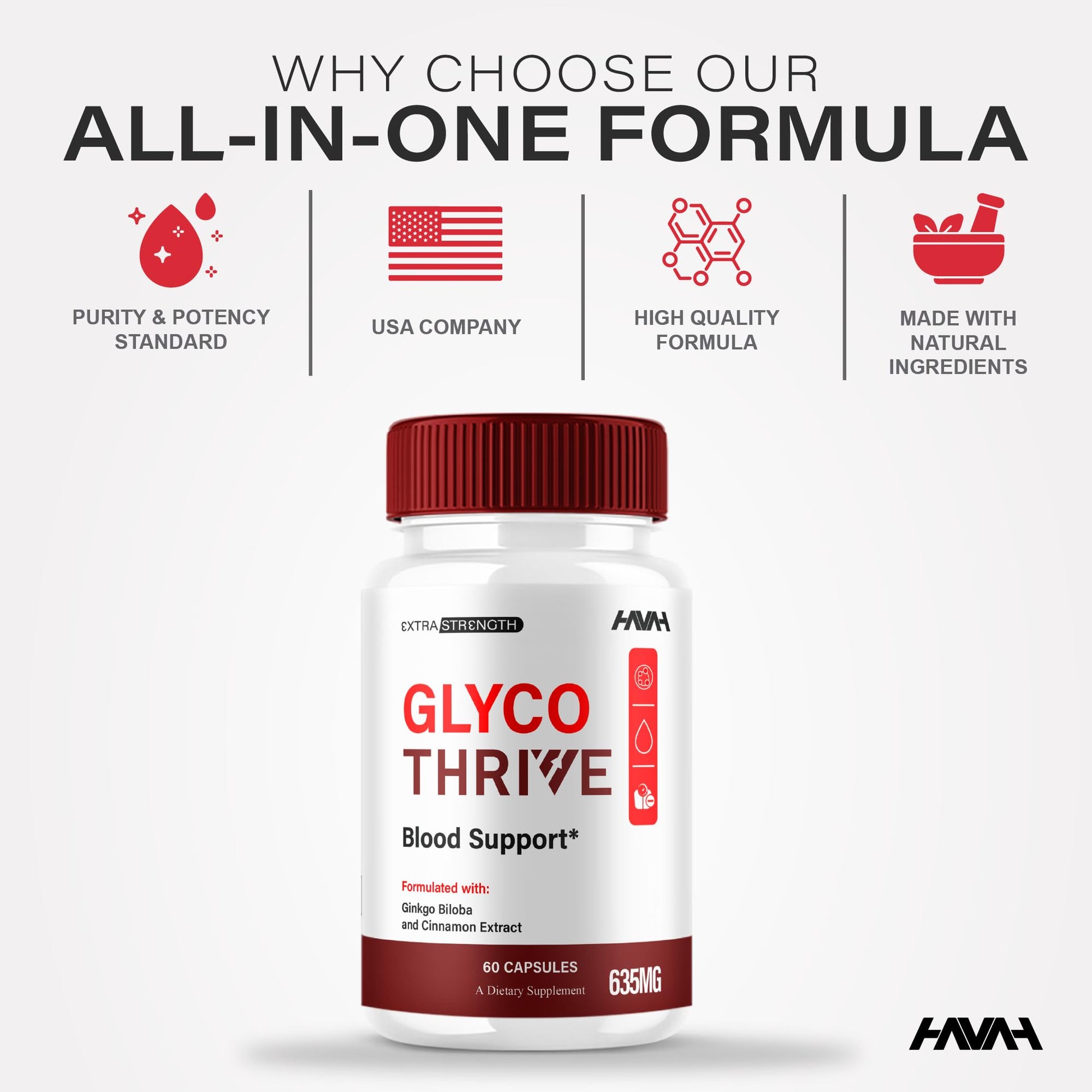 (2 Pack) Glyco Thrive Blood Support GlycoThrive Maximum Strength Capsules, Glyco Thrive Advanced Daily Multivitamin Health and Wellness Supplement, GlycoThrive Health Support Pills (120 Capsules) Havah Au supplements