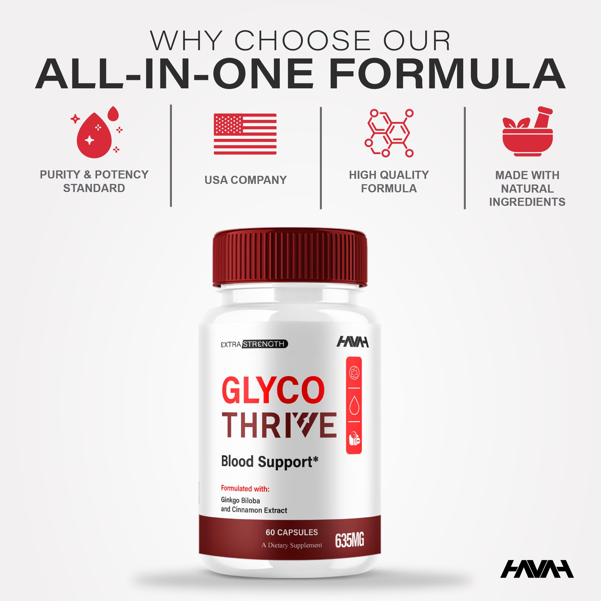 (2 Pack) Glyco Thrive Blood Support GlycoThrive Maximum Strength Capsules, Glyco Thrive Advanced Daily Multivitamin Health and Wellness Supplement, GlycoThrive Health Support Pills (120 Capsules) Havah Au supplements