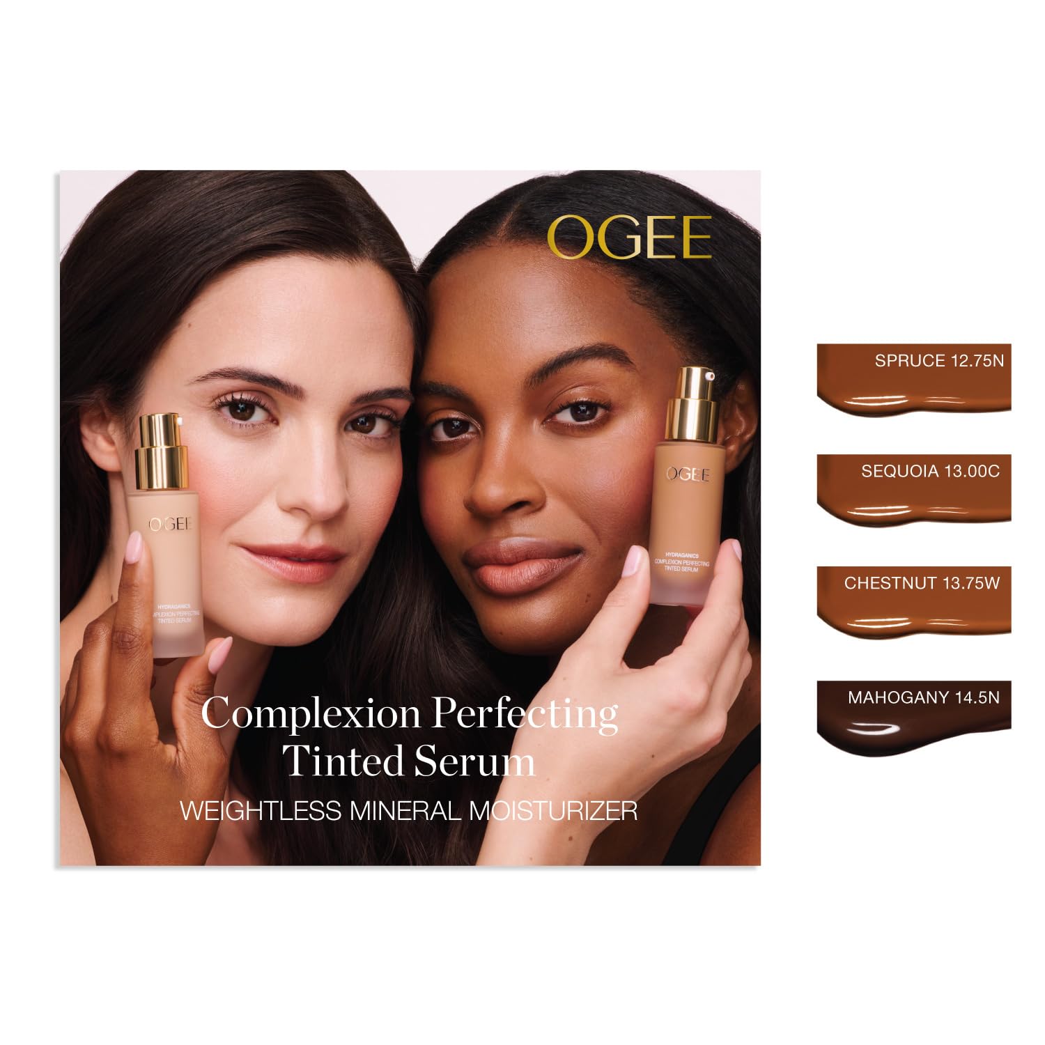 Ogee Complexion Perfecting Liquid Foundation - Lightweight Tinted Moisturizer For Face (Mahogany 14.5N - Deep Cocoa (Rich Undertones) - with Vitamin C & Jojoba Oil - Certified Organic & Made in USA Ogee Au supplements