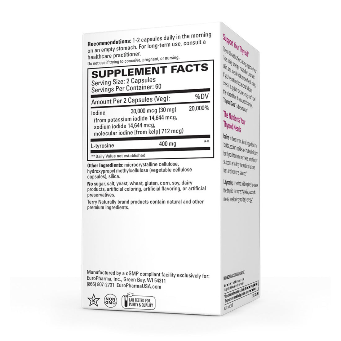 Terry Naturally Thyroid Care - 120 Capsules - Complete Metabolic Function - with Iodine 