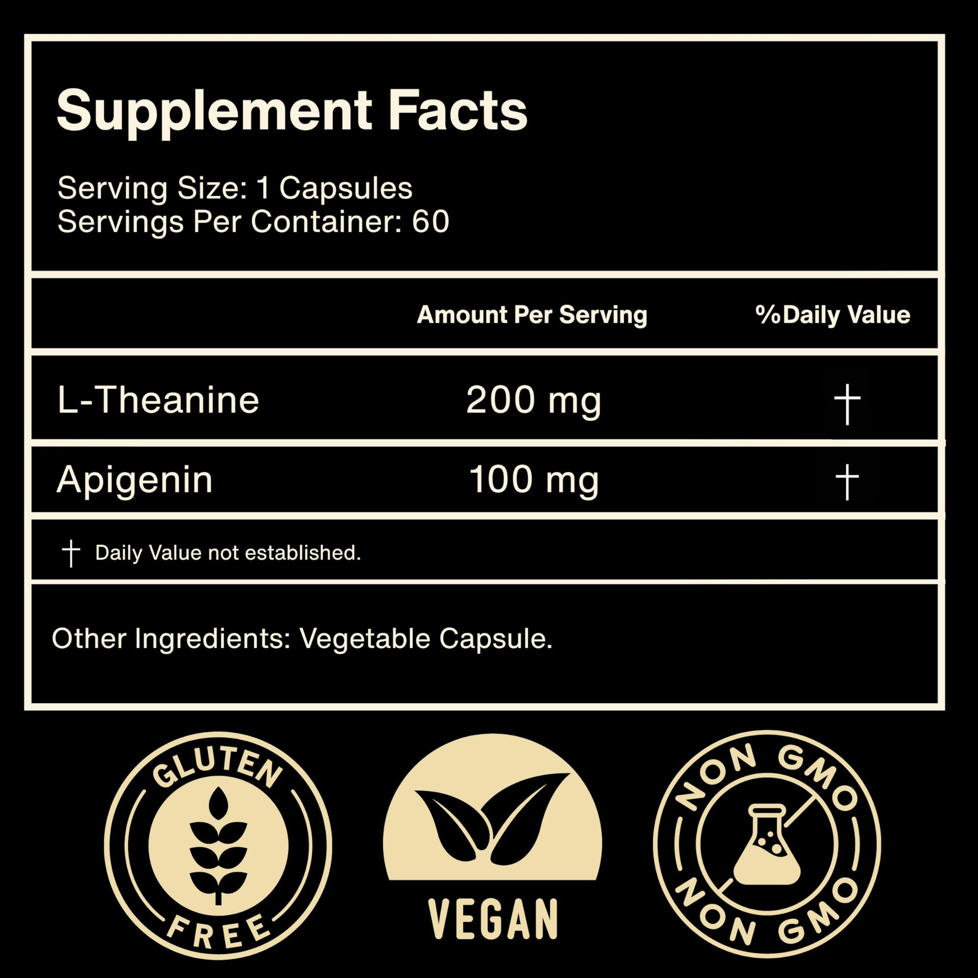 Mindvance Apigenin 100mg with L-Theanine 200mg Supplement Capsules for Sleep Support, Relaxation, Clarity & Calm | Melatonin Free | 60 Vegan Capsules Mindvance Au supplements