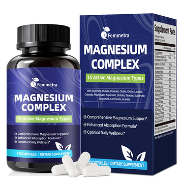 Magnesium Complex for Women Men 1350mg 15 in 1 Pure Magnesium Supplement, with High Absorption Chelated Magnesium Glycinate Citrate Malate & More for Muscle, Heart, Sleep & Bone Support, Vegan 60 Days Femmetra Au supplements