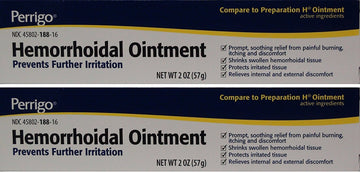 Hemorrhoidal Pain Relief Ointment Generic for Preparation H for Fast Relieves of Internal and External Hemorrhoid Symptoms 2 oz. Per Tube Pack of 2 Total 4 oz. PERRIGO PHARMACEUTICALS Company Au supplements