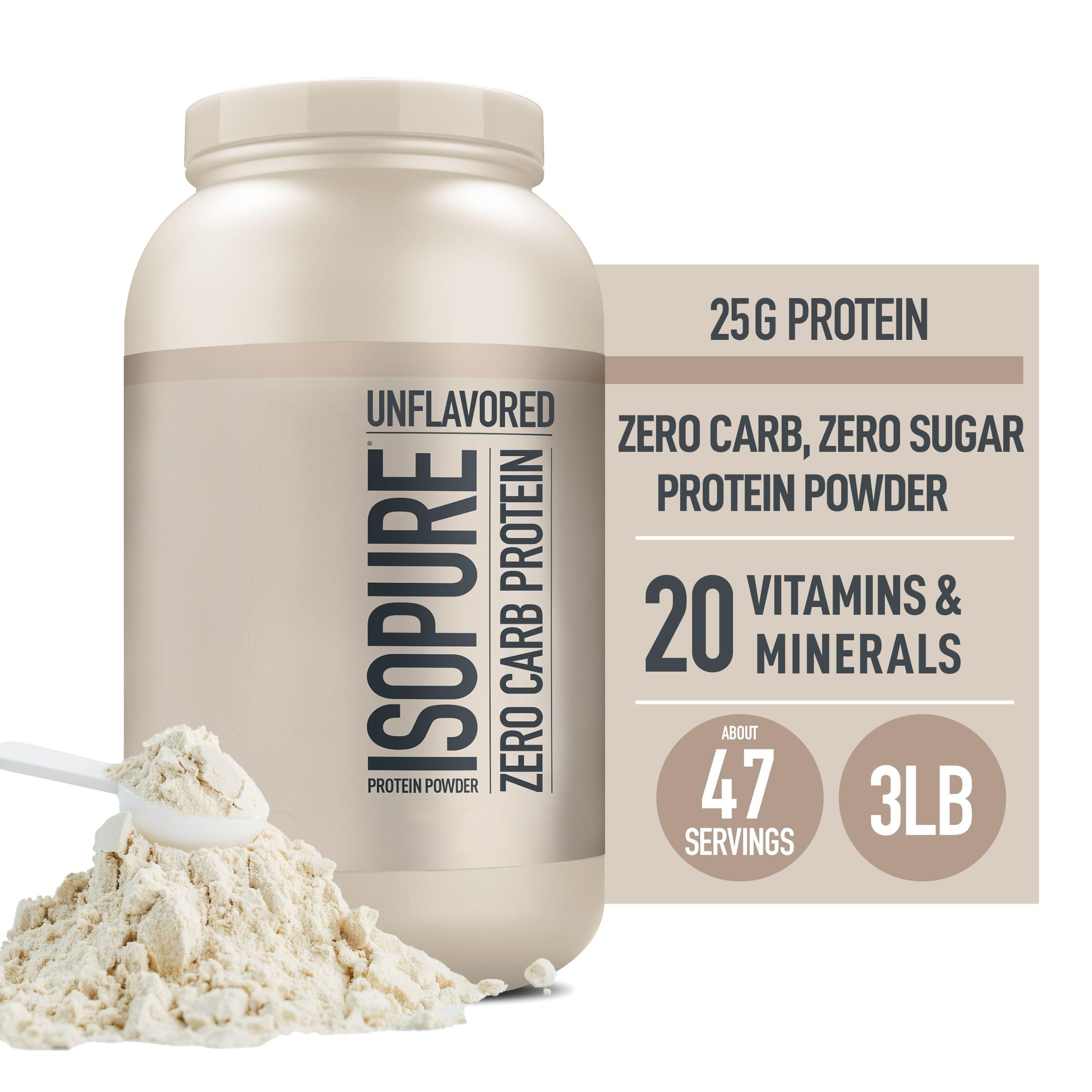 Isopure Unflavored Protein, 25g Whey Isolate, Zero Carb & Keto Friendly, 47 Servings Isopure Au supplements