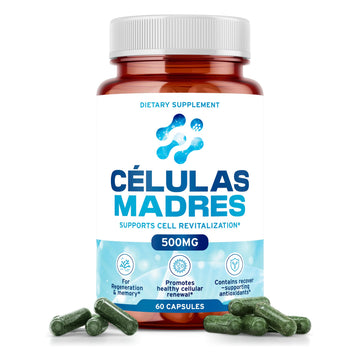 Stem Cell Supplements 500mg (60 Cap) Natural Anti-Aging & Longevity Support with Spirulina & Chlorella, Boost Cellular Renewal, Restore Youthful Energy, Reduce Joint Soreness – Celulas Madre AURA VITAMINS Au supplements