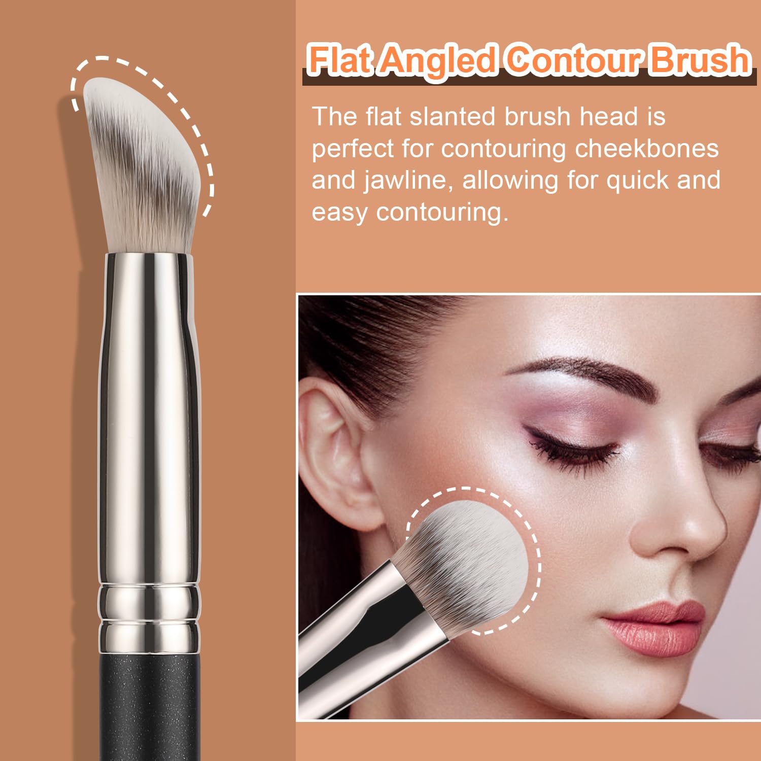 TEOYALL Angled Concealer Brush, Synthetic Contour Brush for Blending Setting Buffing with Liquid, Cream and Powder Cosmetic (Angled Brush) TEOYALL Au supplements