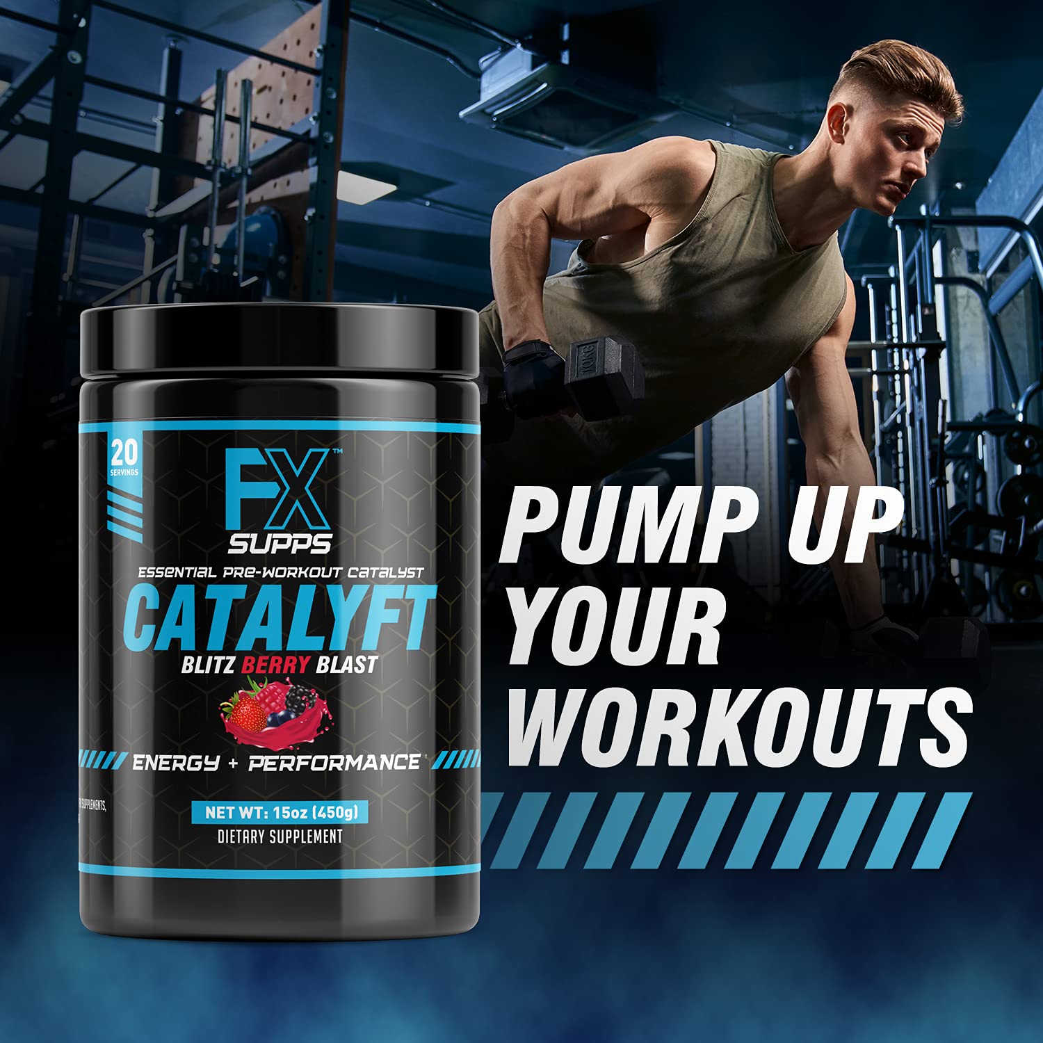 FX Supps Catalyft Pre-Workout PowderDrink for Men and Women Blitz Berry Blast Dietary FXSUPPS Au supplements