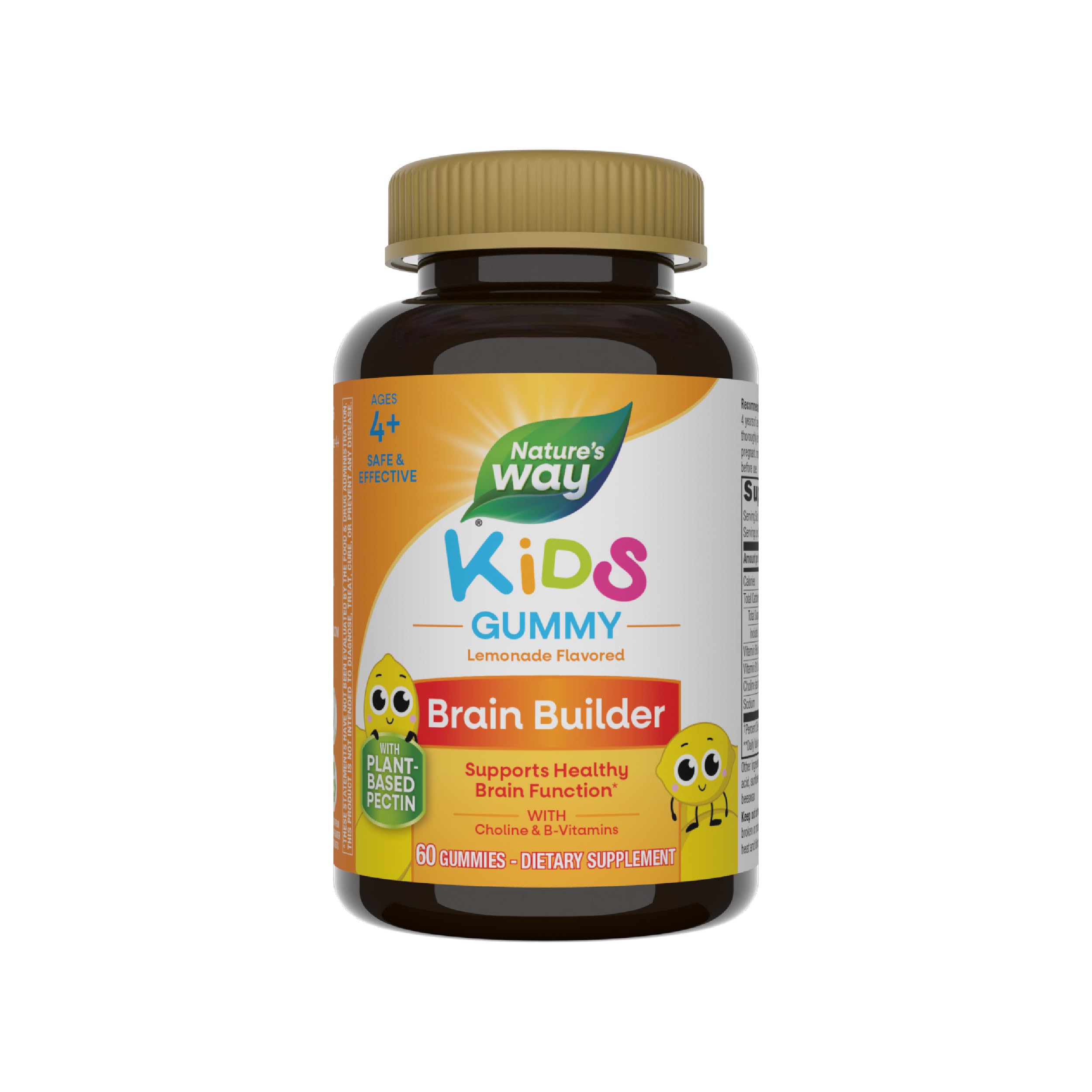 Nature's Way Kids Brain Supplement Gummies, Supports Healthy Brain Function*, Lemonade Flavored, 60 Gummies Nature's Way Au supplements