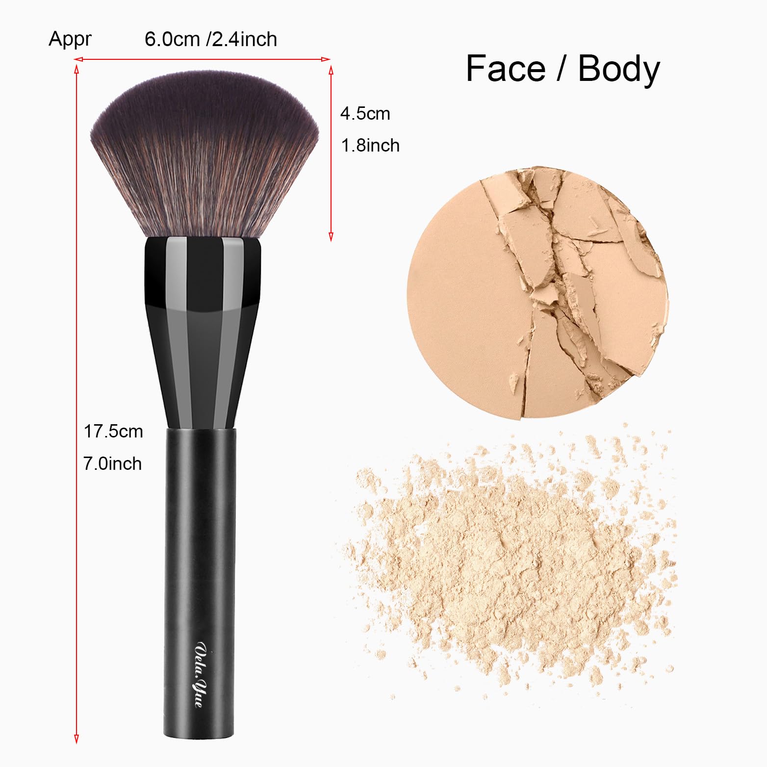 Vela.Yue Large Powder Brush Soft Face Loose Mineral Foundation Blusher Bronzer Makeup Brush Vela.Yue Au supplements