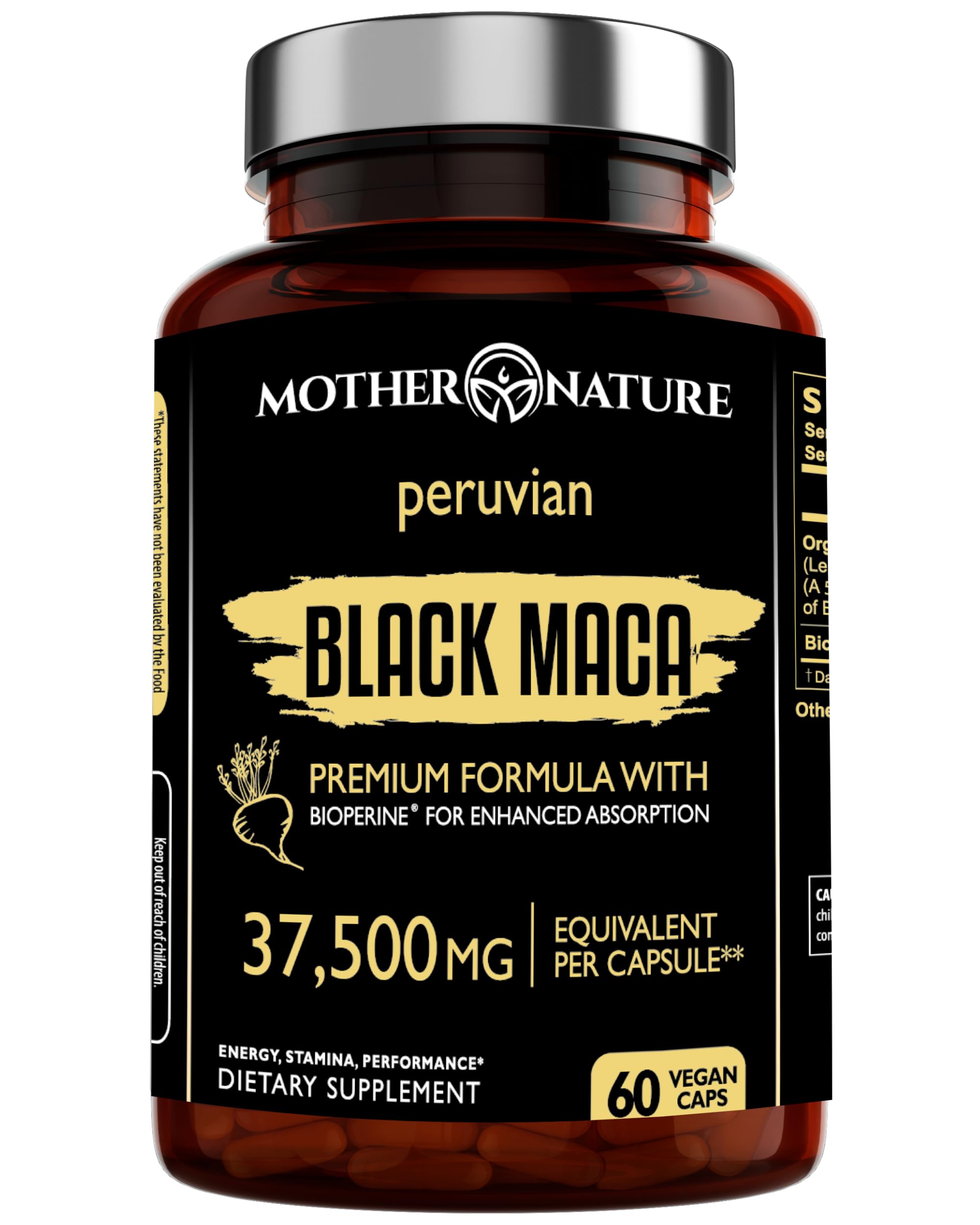 Powerful Maca Blend for Men – Black, Red & Yellow Maca Capsules | Supports Energy, Stamina & Endurance | Promotes Hormonal Balance & Vitality Mother Nature Organics Superfoods for Organic Living Au supplements